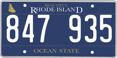RI license plate 847935