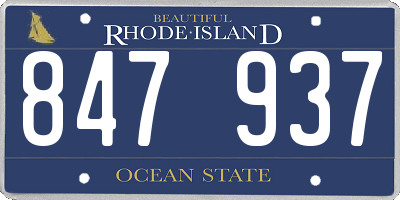 RI license plate 847937