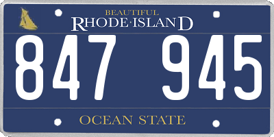RI license plate 847945