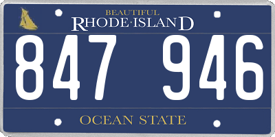 RI license plate 847946