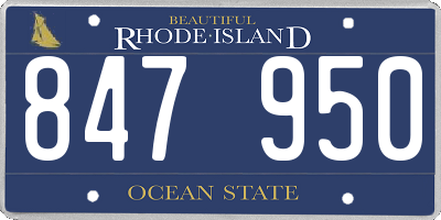 RI license plate 847950