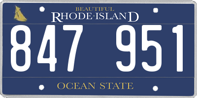 RI license plate 847951