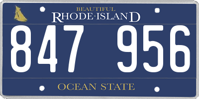 RI license plate 847956