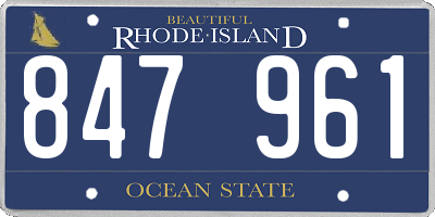 RI license plate 847961