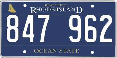 RI license plate 847962