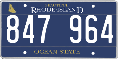 RI license plate 847964