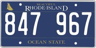RI license plate 847967