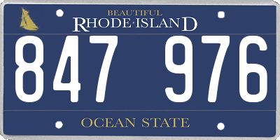 RI license plate 847976