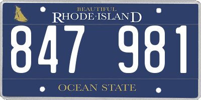 RI license plate 847981