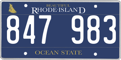 RI license plate 847983