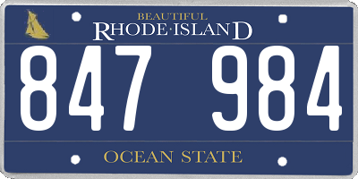 RI license plate 847984