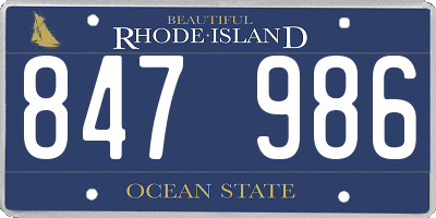 RI license plate 847986