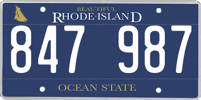 RI license plate 847987