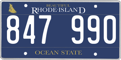 RI license plate 847990