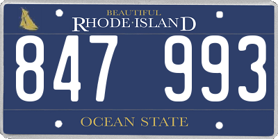 RI license plate 847993