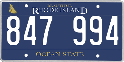 RI license plate 847994