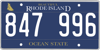 RI license plate 847996