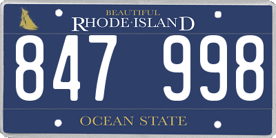 RI license plate 847998