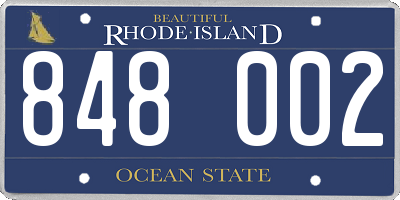RI license plate 848002