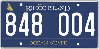 RI license plate 848004