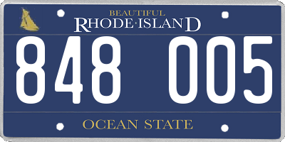 RI license plate 848005