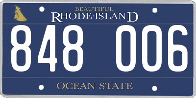 RI license plate 848006