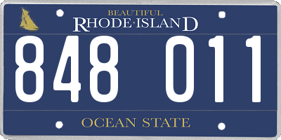 RI license plate 848011