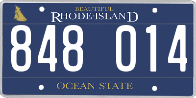 RI license plate 848014