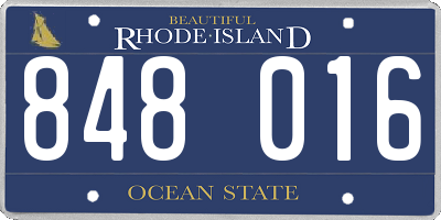 RI license plate 848016