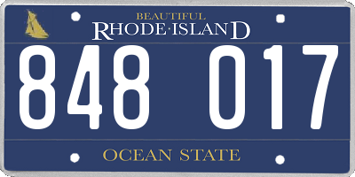 RI license plate 848017