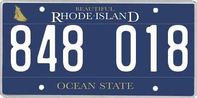 RI license plate 848018