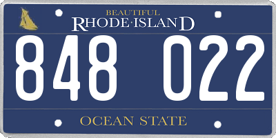 RI license plate 848022
