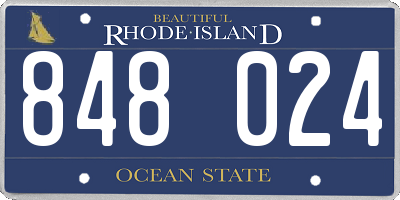 RI license plate 848024
