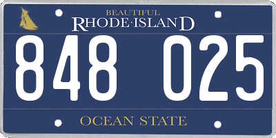 RI license plate 848025
