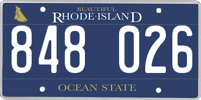 RI license plate 848026