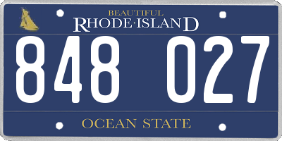 RI license plate 848027