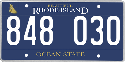 RI license plate 848030