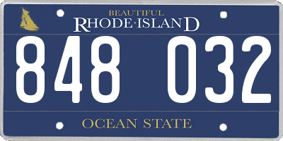 RI license plate 848032