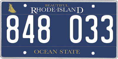 RI license plate 848033
