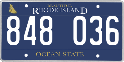 RI license plate 848036
