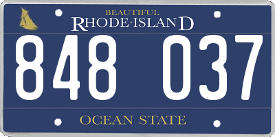 RI license plate 848037