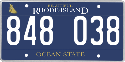 RI license plate 848038