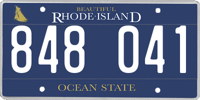 RI license plate 848041