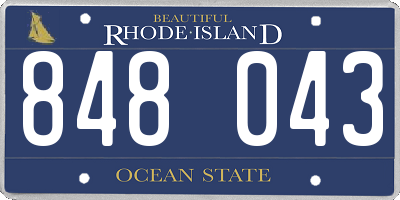 RI license plate 848043