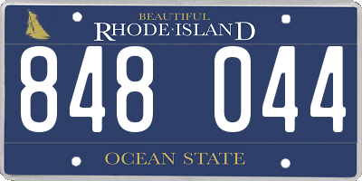 RI license plate 848044