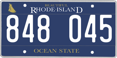 RI license plate 848045