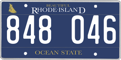 RI license plate 848046