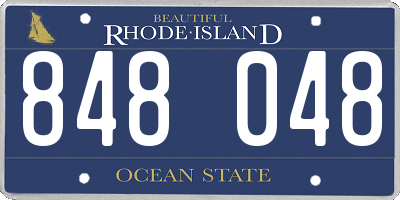 RI license plate 848048