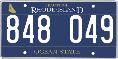 RI license plate 848049