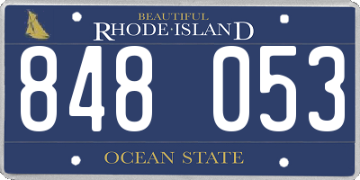 RI license plate 848053